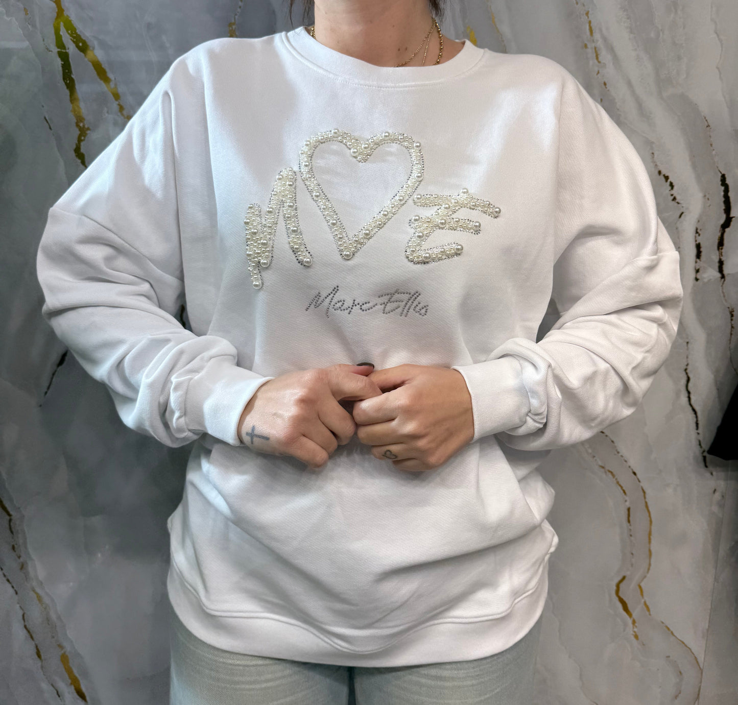 Felpa over con perline Marc Ellis