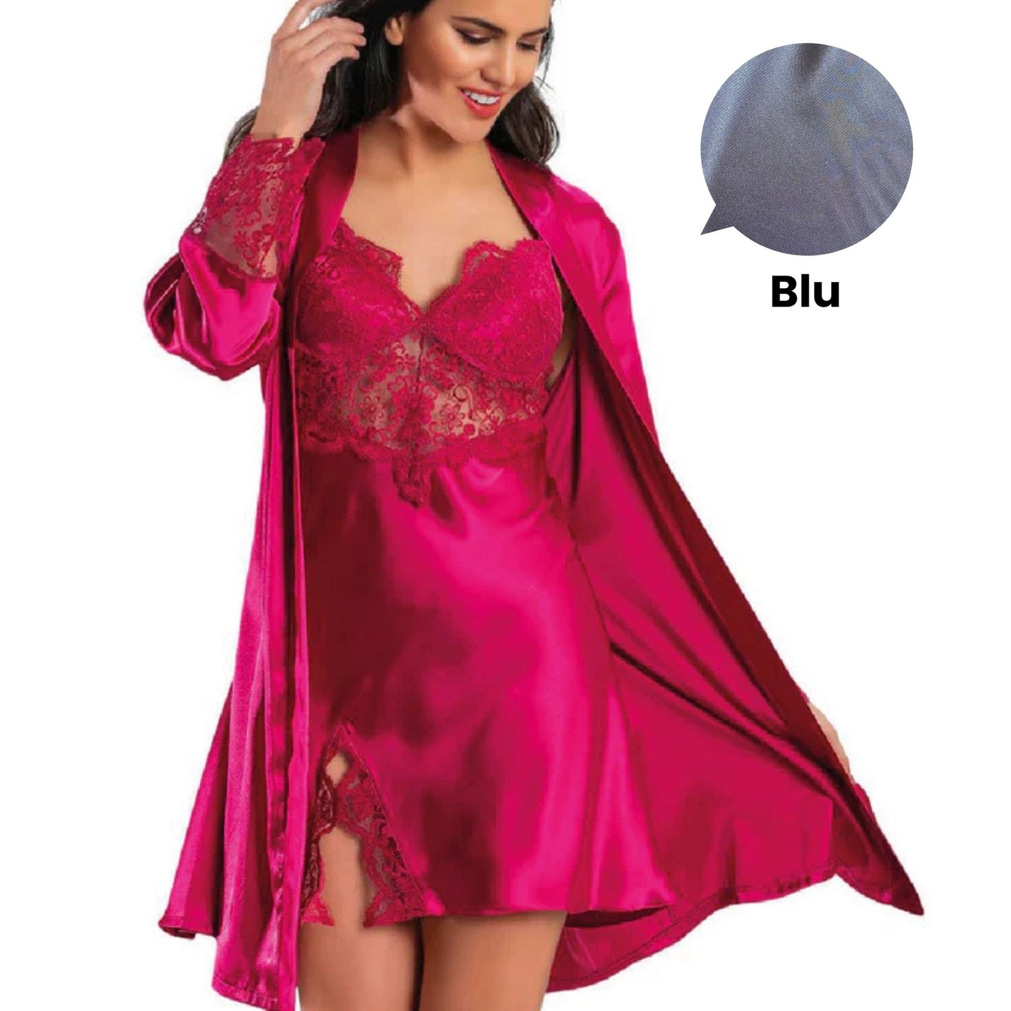 Completo Milk And Honey Satin Canotta Vestaglia Renoir