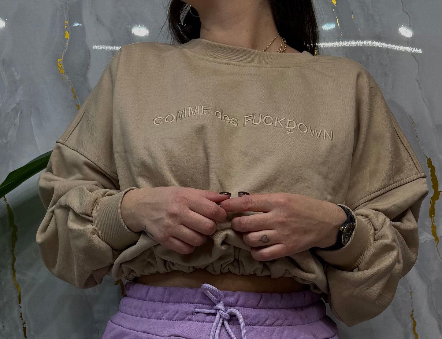 Crop top felpa COMME des FUCKDOWN