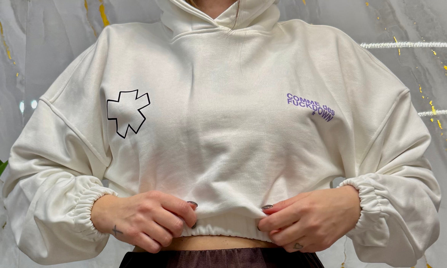 Felpa croce crop top