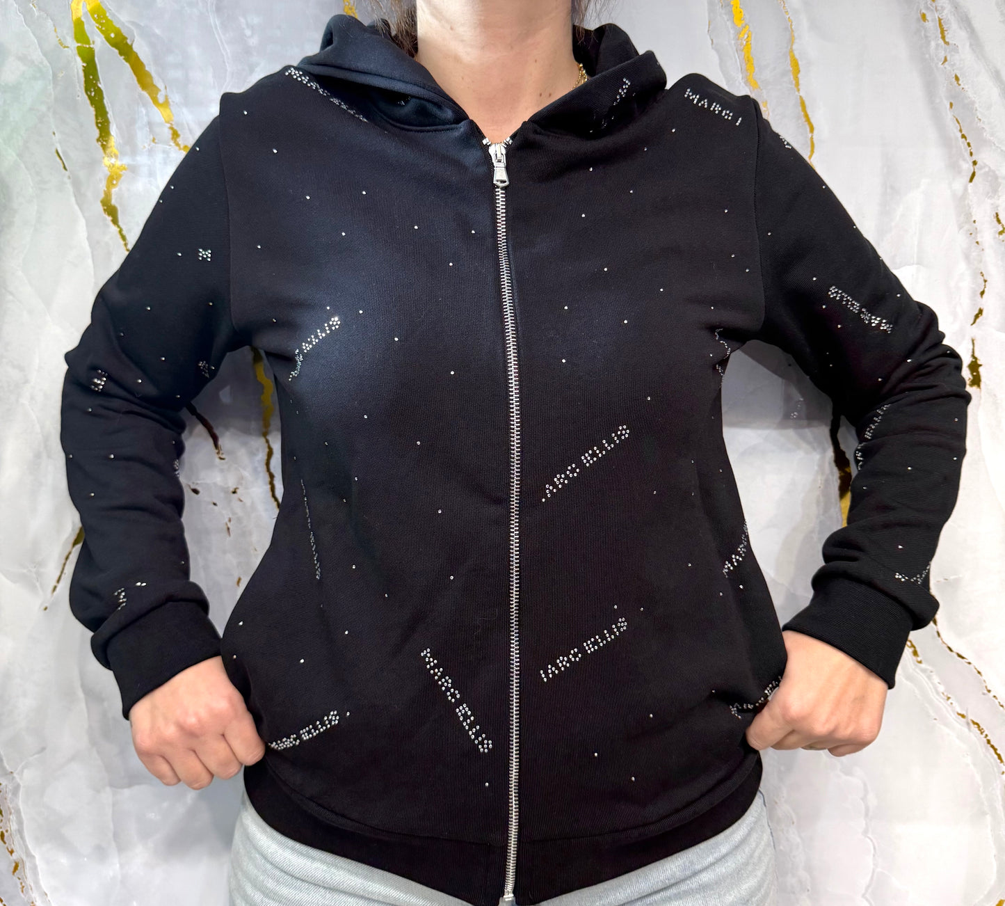 Maglia con zip brillantinata Marc Ellis