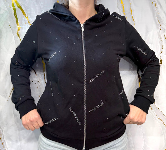 Maglia con zip brillantinata Marc Ellis