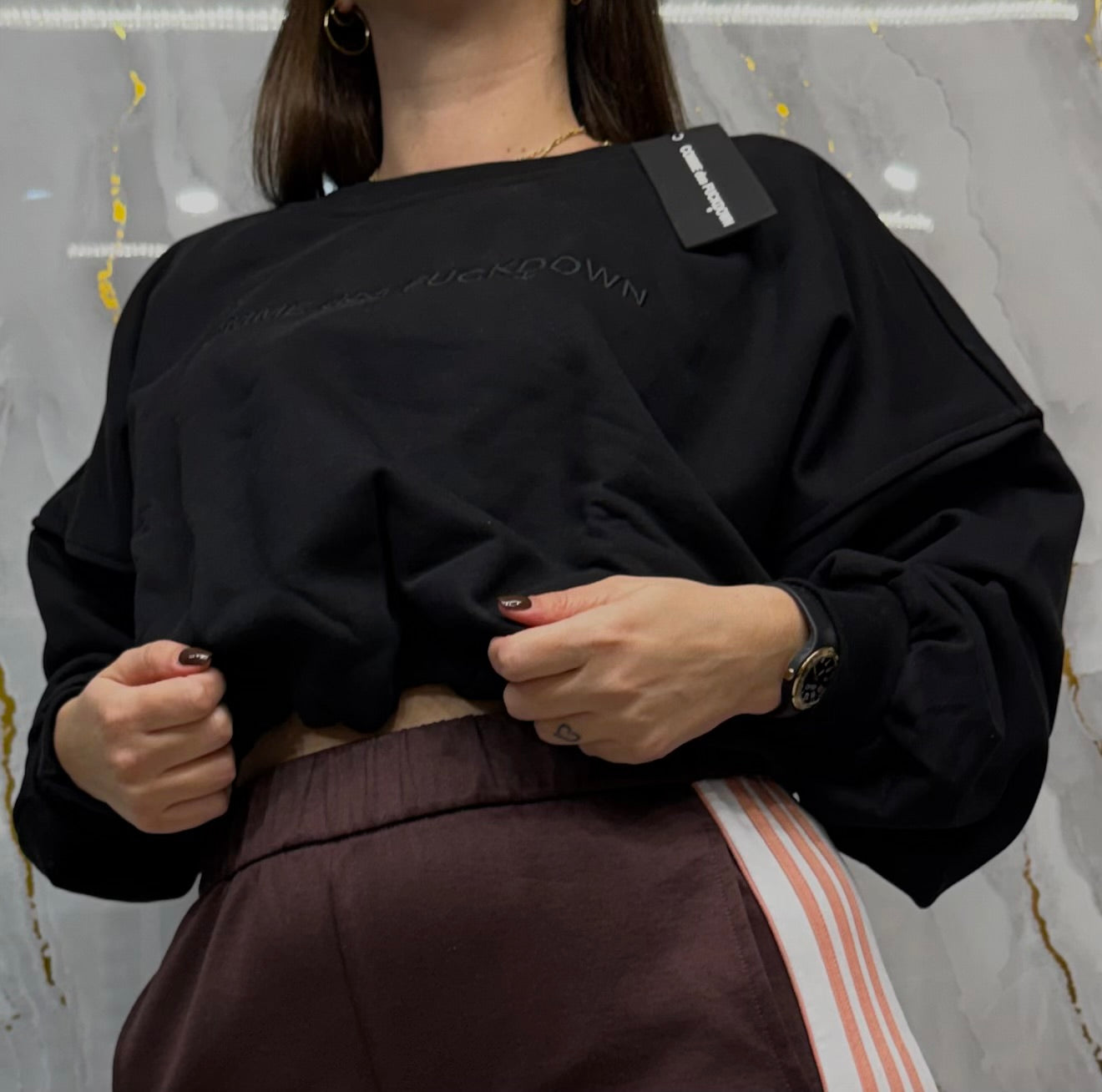 Crop top felpa COMME des FUCKDOWN