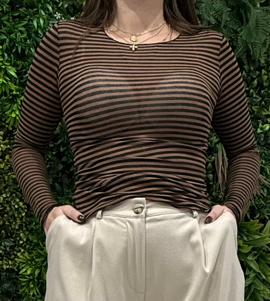 Maglia misto cashmere a righe