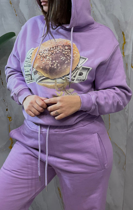 Felpa con stampa panino