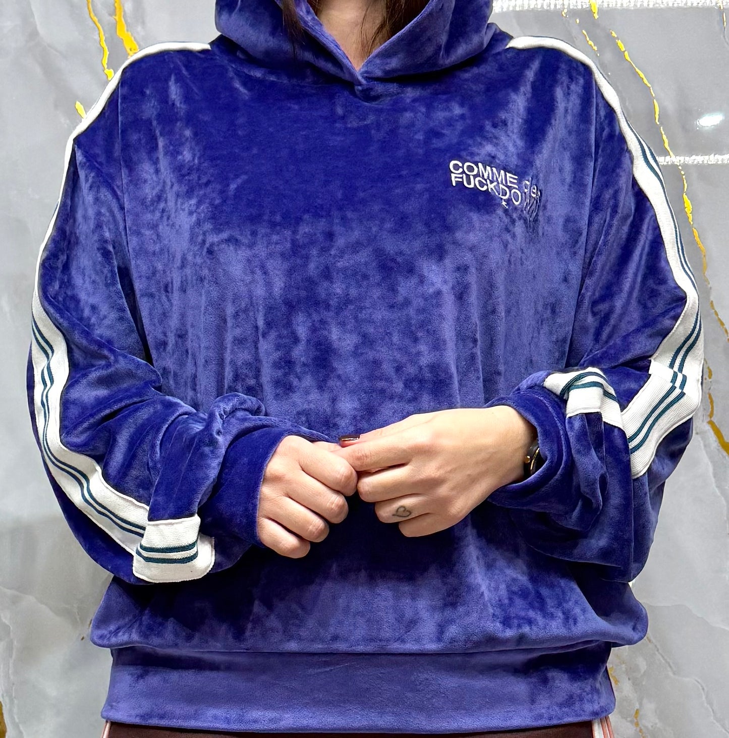 Felpa in ciniglia viola COMME des FUCKDOWN