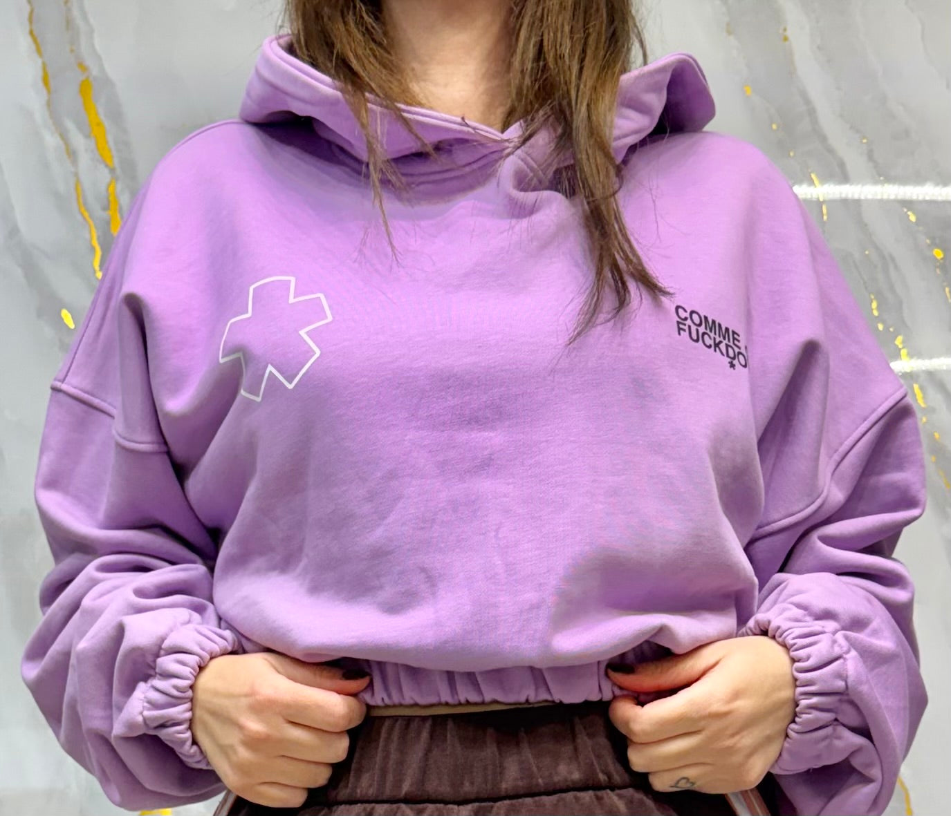 Felpa croce crop top