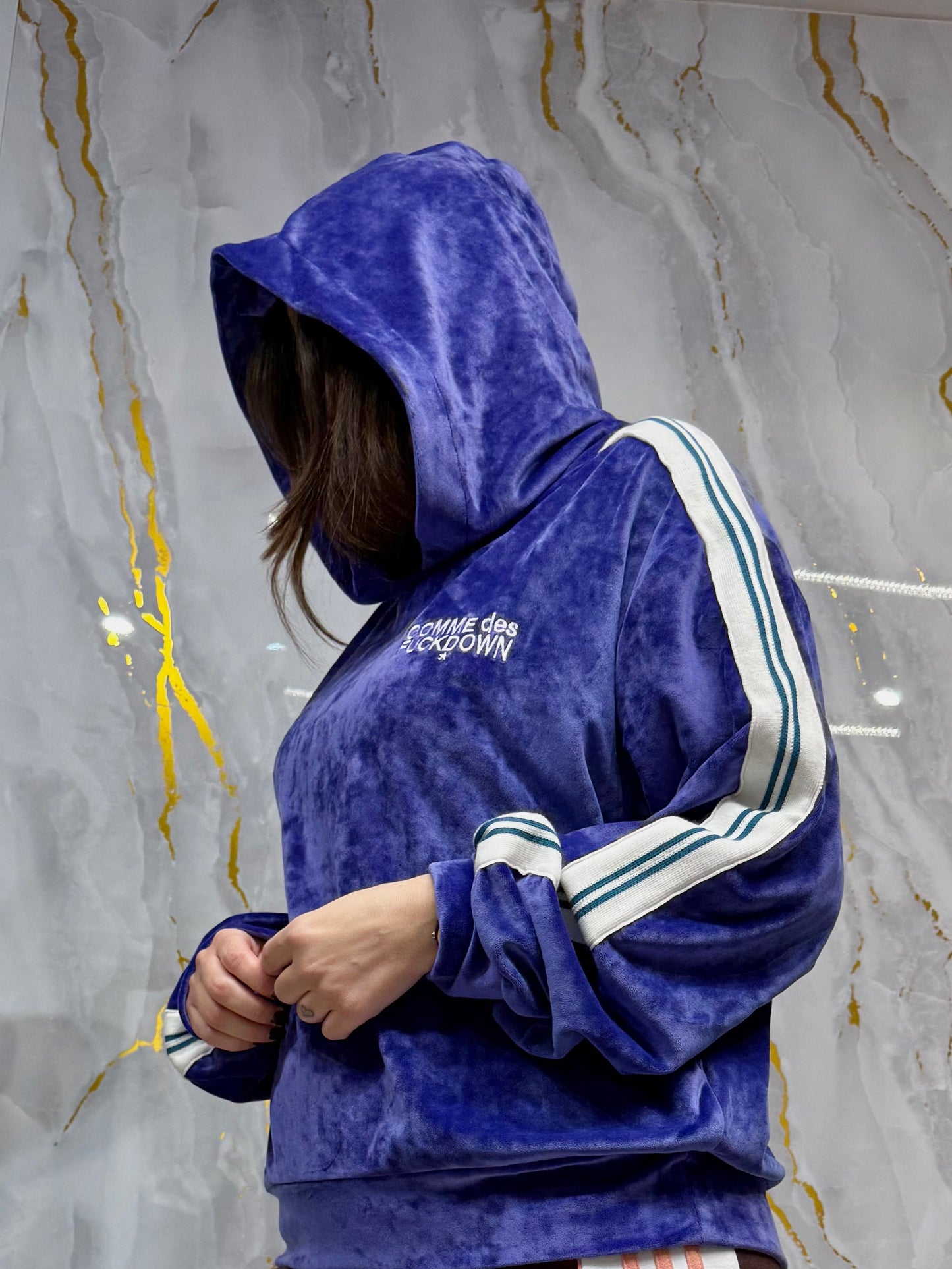 Felpa in ciniglia viola COMME des FUCKDOWN