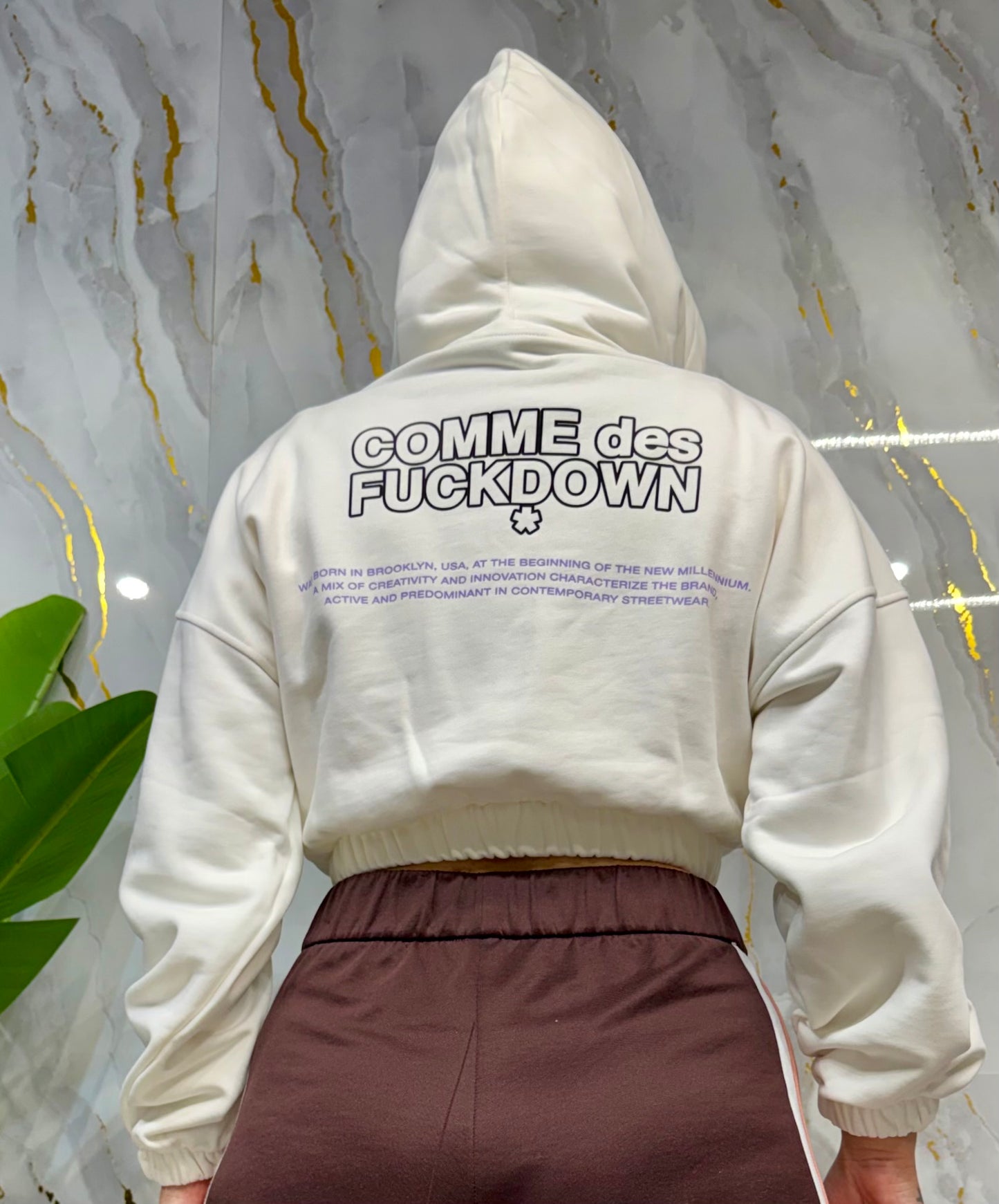 Felpa croce crop top